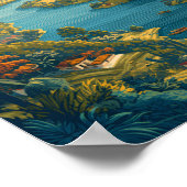 Guatemala Illustration Reisen Vintag Poster (Ecke)