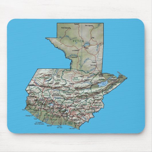 Guatemala-Karte Mousepad (Vorne)