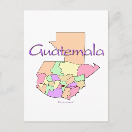 Guatemala-Karte Postkarte (Vorderseite)