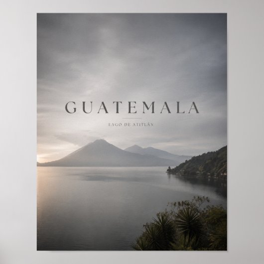 Guatemala Lago de Atitlán Moody Reise Poster (Vorne)