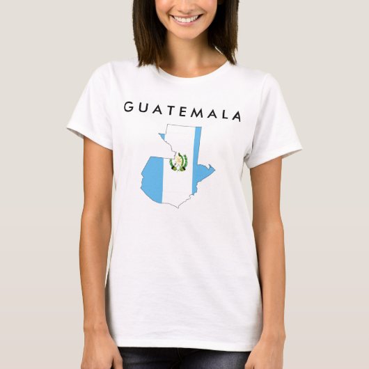 Guatemala-Landflaggen-Kartenform-Silhouettesymbol T-Shirt (Vorderseite)
