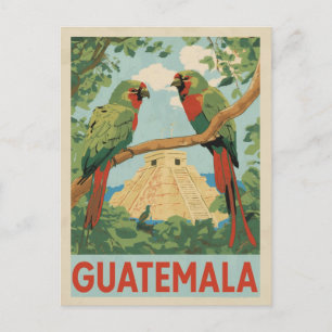 Guatemala Mayan Ruins & Tropical Birds Reisen Kuns Postkarte