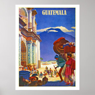 Guatemala, Menschen, Vintage Reiseplakat Poster