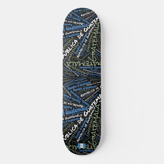 Guatemala Nationalstolz Wordcloud Skateboard (Vorderseite)