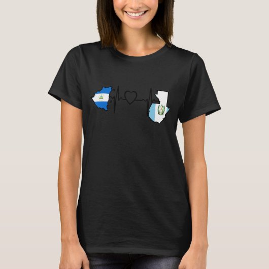 Guatemala Nicaragua Flag Guatemalan French Heartbe T-Shirt (Vorderseite)