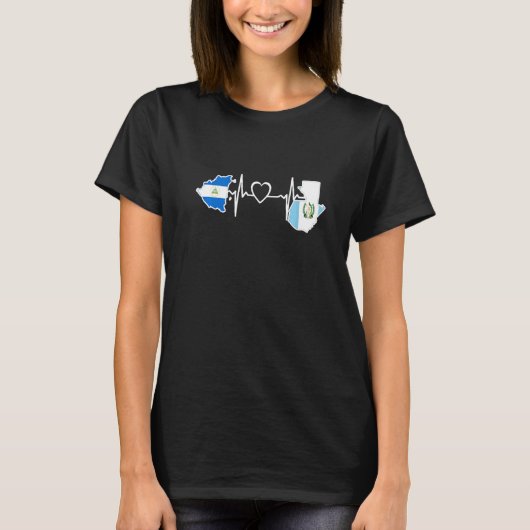 Guatemala Nicaragua Flag Guatemalan Nicaraguan Hea T-Shirt (Vorderseite)