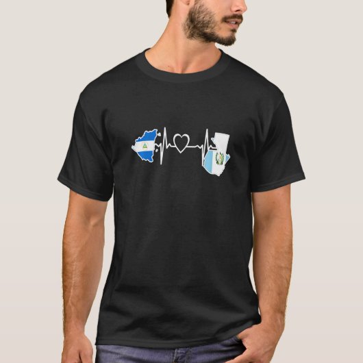 Guatemala Nicaragua Flag Guatemalan Nicaraguan Hea T-Shirt (Vorderseite)