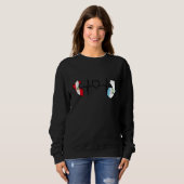 Guatemala Peru Flag Guatemalan Peruvian Heartbeat Sweatshirt (Vorne ganz)