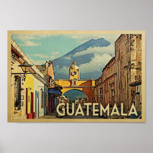 Guatemala-Plakat-Vintage Reise-Antigua-Kunst Poster
