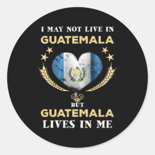 Guatemala Proud Hispanic Guate Flag Guatemala Cha Runder Aufkleber