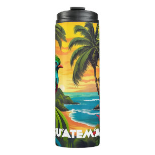 Guatemala Quetzal Travel Vintage Retro Thermosbecher