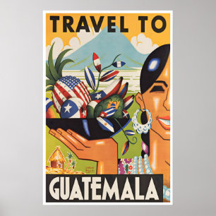Guatemala-Reiseposter Vintage Südamerika Wand Poster