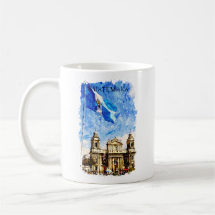 Guatemala Retro-Reise-Wasserfarbenmalerei Kaffeetasse