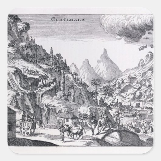 Guatemala', Spanien, Nordamerika Quadratischer Aufkleber (Vorderseite)