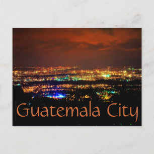 Guatemala Stadt, Guatemala, C.A. nachts. Postkarte