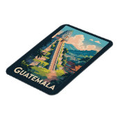 Guatemala Tikal Nationalpark Illustration Travel Magnet (Linke Seite)