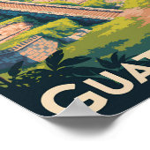 Guatemala Tikal Nationalpark Illustration Travel Poster (Ecke)