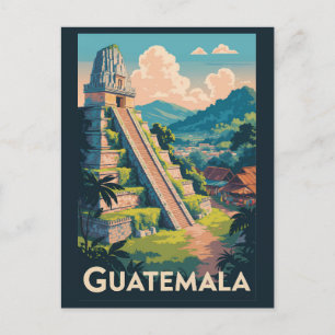 Guatemala Tikal Nationalpark Illustration Travel Postkarte