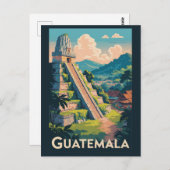 Guatemala Tikal Nationalpark Illustration Travel Postkarte (Vorne/Hinten)