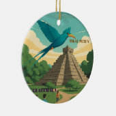 GUATEMALA TIKAL PETEN Retro poster Keramik Ornament (Rechts)
