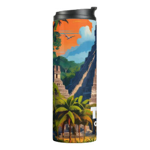 Guatemala Tikal Reise Vintage Retro Thermosbecher
