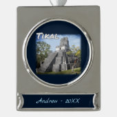 Guatemala Tikal Ruins Temple Banner-Ornament Silber (Vorderseite)