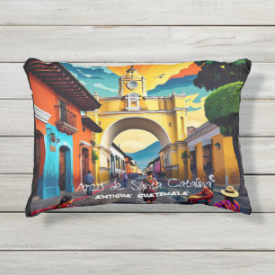 Guatemala Travel Vintage Poster Antigua Kissen Für Draußen