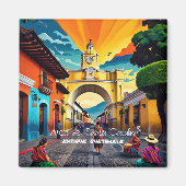 Guatemala Travel Vintage Poster Antigua Magnet (Vorne)