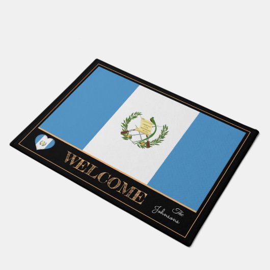 Guatemala und Guatemala Flaggenmatten /Sport Willk Fußmatte (Schrägansicht)
