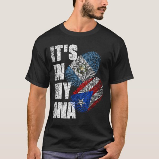 Guatemala und Puerto-Rico-DNA-Fahne T-Shirt (Vorderseite)