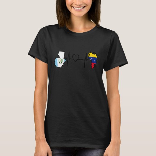 Guatemala Venezuela Flag Guatemalan Venezuelan Hea T-Shirt (Vorderseite)