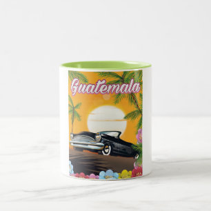 Guatemala Vintage-Autoreiseplakat Zweifarbige Tasse