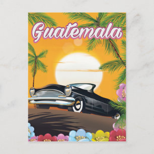 Guatemala Vintage Autovermietung Plakat Postkarte