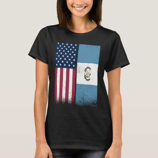 Guatemalan Flag USA And Guatemala Flags Proud T-Shirt (Vorderseite)