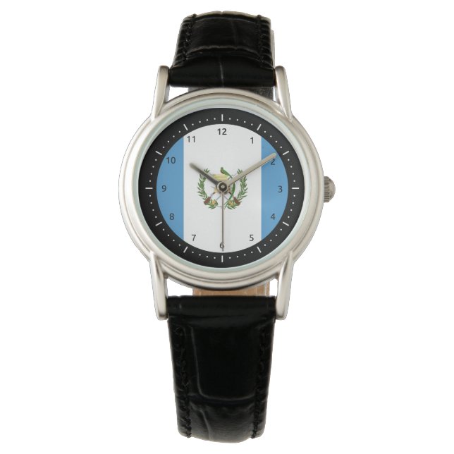 Guatemalan flag Watch Armbanduhr (Vorderseite)