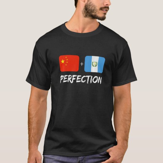 Guatemalan Plus Chinese Perfection Mix Flag Herita T-Shirt (Vorderseite)