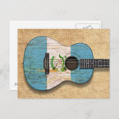 Guatemaltekische Flagge als akustische Gitarre Postkarte (Vorne/Hinten)