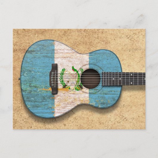 Guatemaltekische Flagge als akustische Gitarre Postkarte (Vorderseite)
