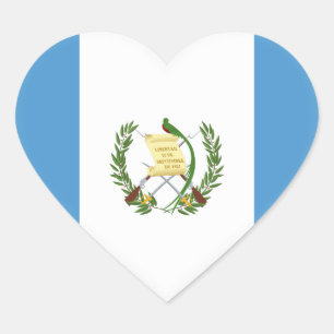 (Guatemaltekische) Flagge Guatemalas Herz-Aufkleber