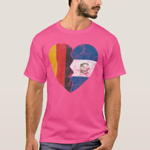 Guatemaltekische Flagge Herz Deutschland Guatemala T-Shirt