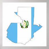 guatemaltekische Landesflaggenkarte Silhouette Sym Poster (Vorne)