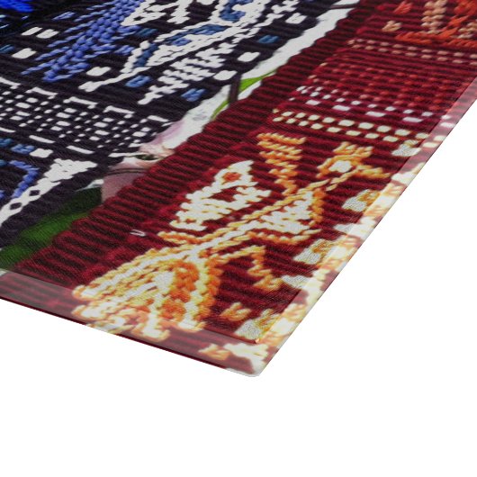 guatemaltekische Textildesigns. Schneidebrett (Ecke)