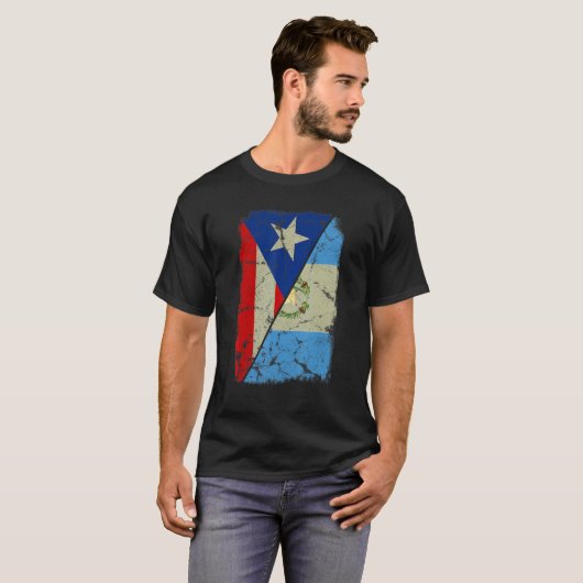 Guatemaltekische und puerto-amerikanische Flagge - T-Shirt (Vorne ganz)