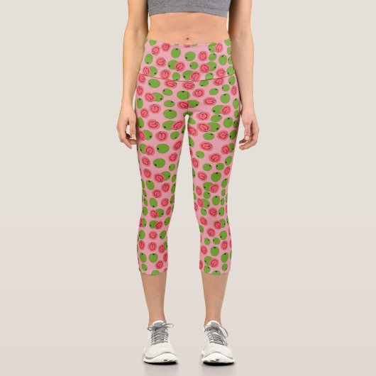 Guava Fruit Pattern Capri Leggings (Vorderseite)