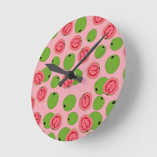 Guava Fruit Pattern Runde Wanduhr (Winkel)