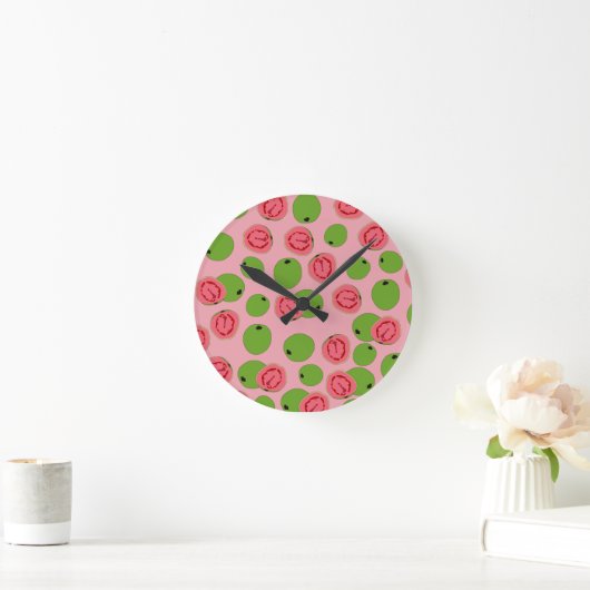Guava Fruit Pattern Runde Wanduhr (Zuhause)