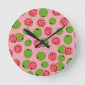 Guava Fruit Pattern Runde Wanduhr (Vorderseite)