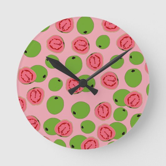 Guava Fruit Pattern Runde Wanduhr (Vorderseite)