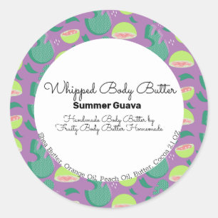 Guava Fruit Pop Body Butter Bath Branding Runder Aufkleber