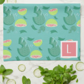 Guava Greenery Pink Green Fruit Pattern Geschirrtuch (Gefaltet)